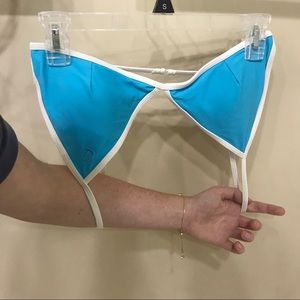 Turquoise triangle bikini top